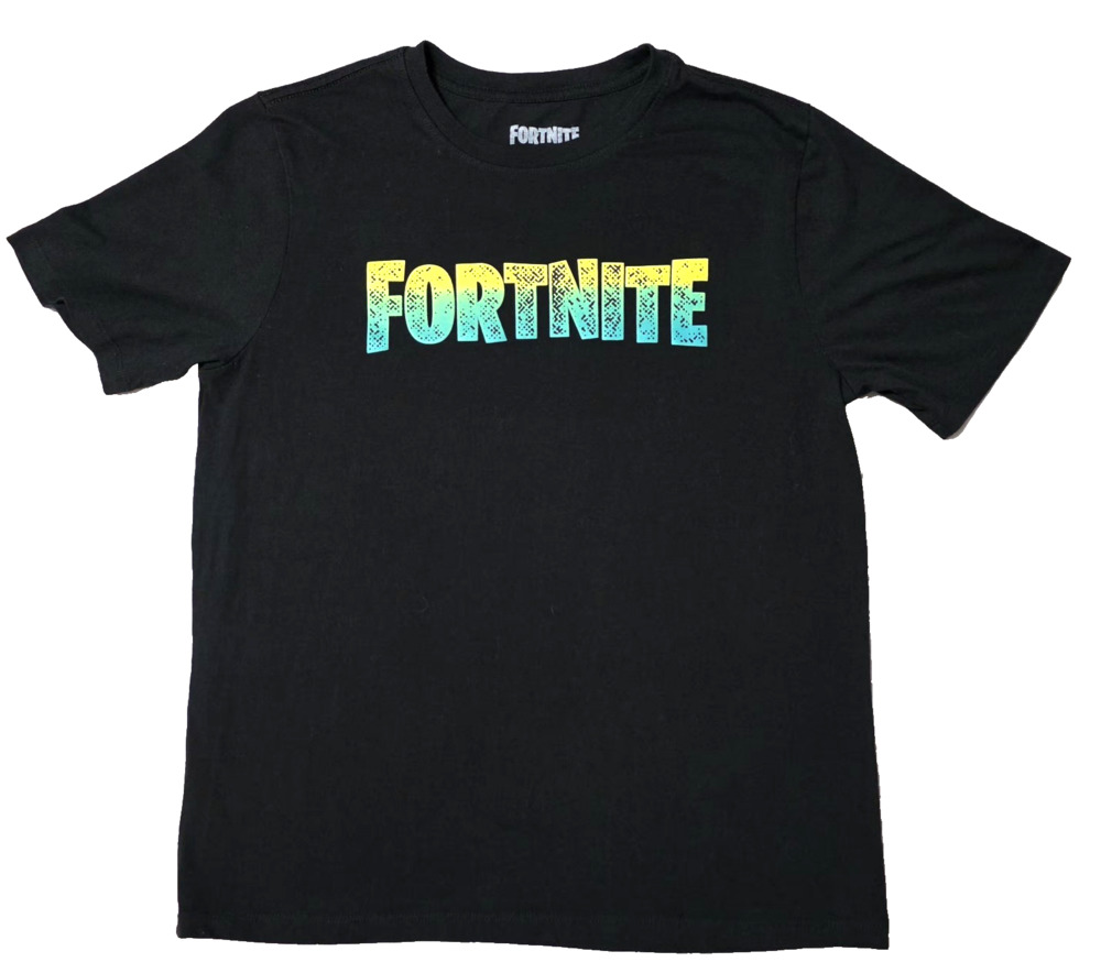 Fortnite T-Shirt Youth Boys Size 2XL (18) Black Mad Engine Gradient Logo